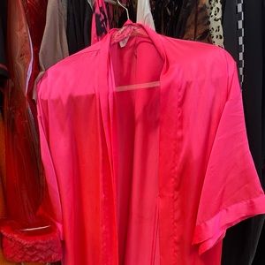 Victoria's Secret Hot Pink Satin Robe